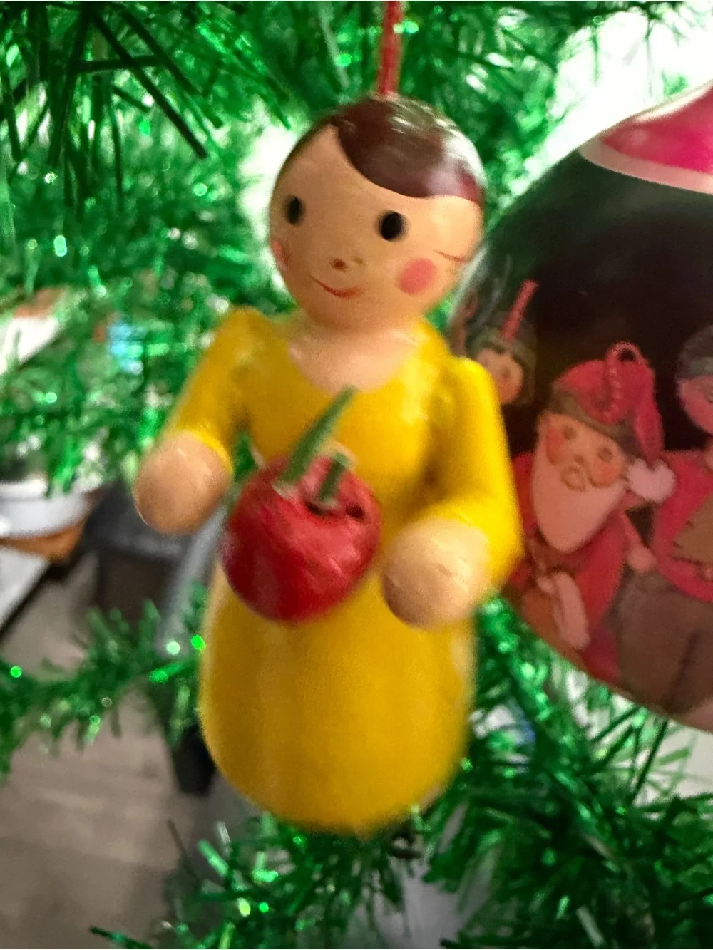 Hallmark Teacher Christmas Bauble Ornament Set Of 2 Glass Wood 1992 Classroom